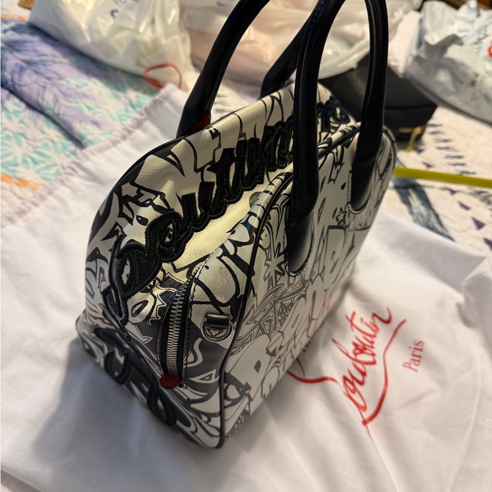 Christian Louboutin leather Black and White Graffiti Satchel - Picture 16 of 16